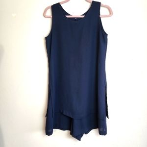 Limited London Paris New York Sleeveless Navy Blue Women's Dressy Romper Size S